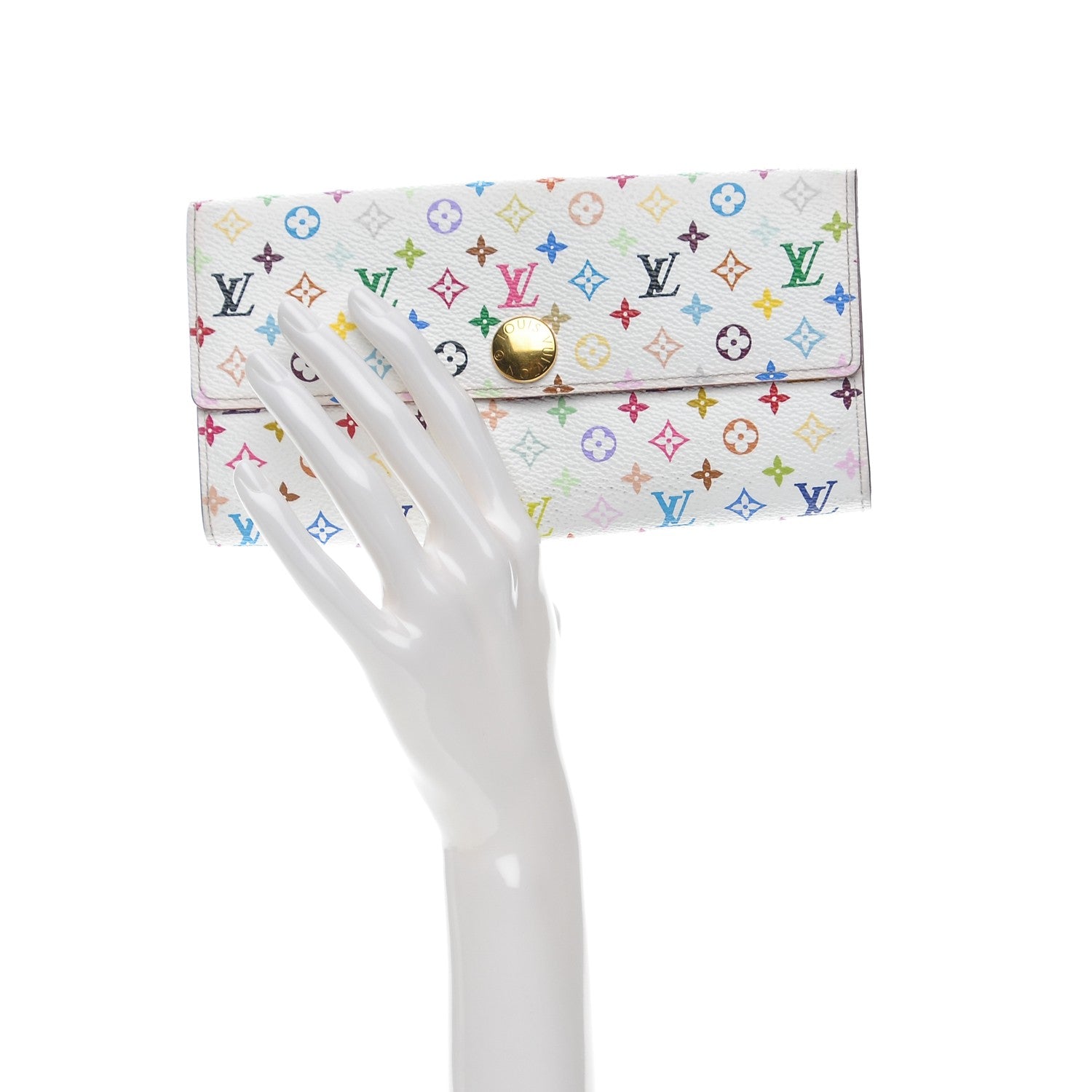 Louis Vuitton Monogram Multicolor Sarah Wallet White 2 of 9