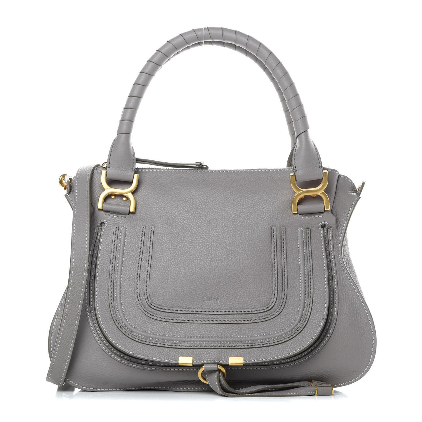 Calfskin Medium Marcie Satchel Cashmere Grey