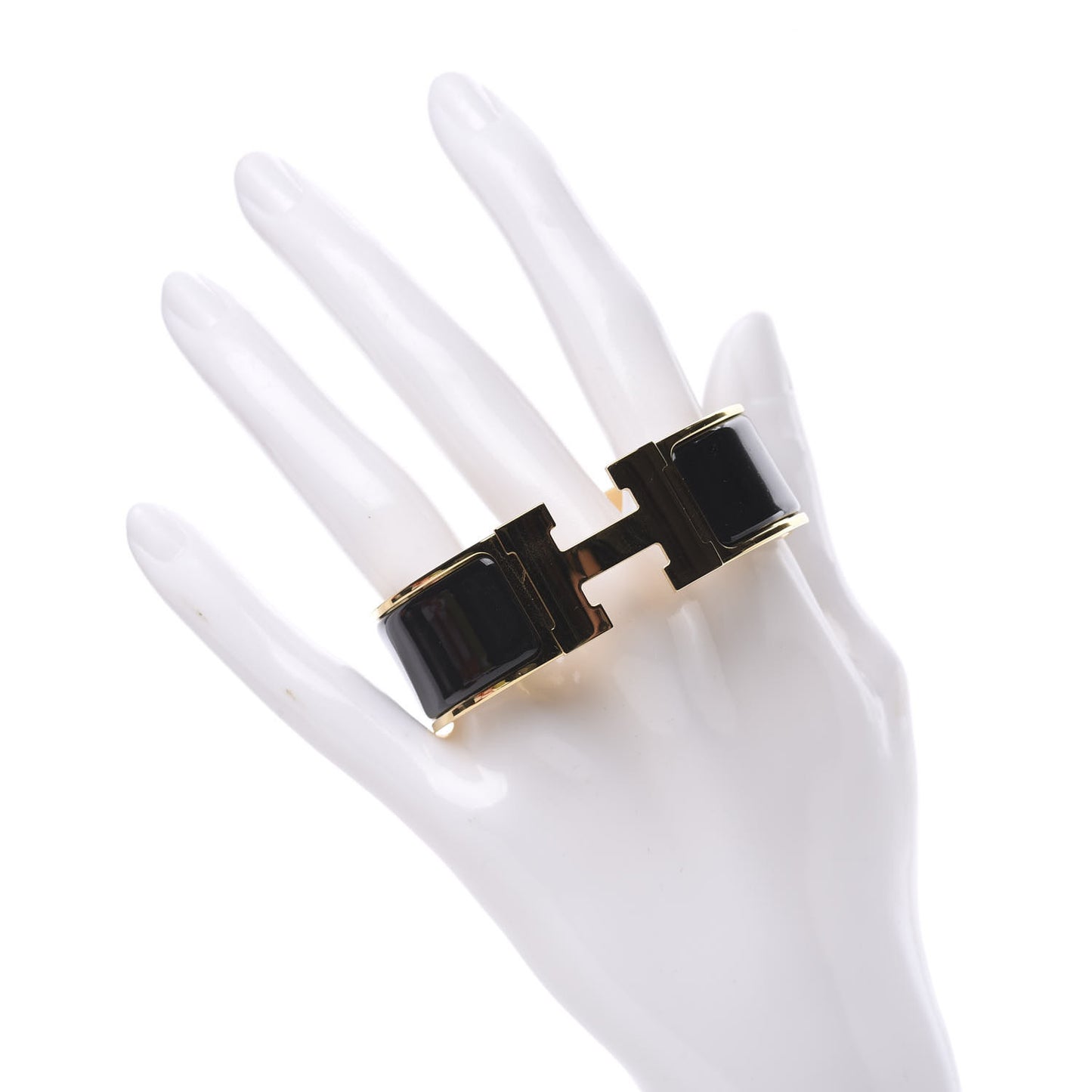 Enamel Wide Clic Clac H Bracelet PM Black