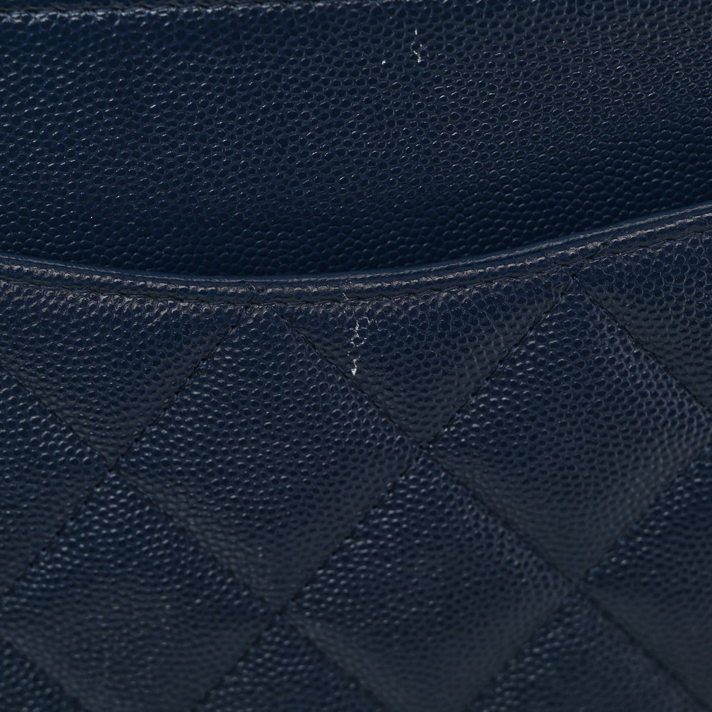 Caviar Quilted Jumbo Double Flap Navy Blue