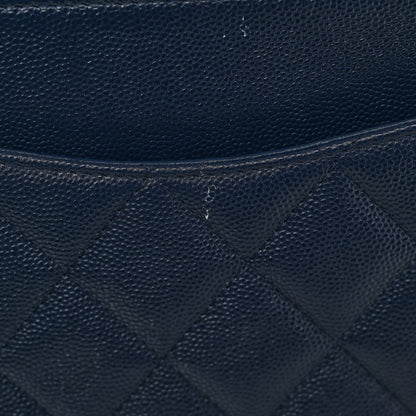 Chanel Caviar Quilted Jumbo Double Flap Navy Blue 11 of 12