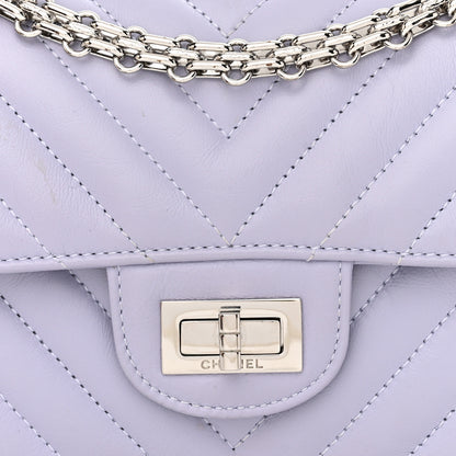 Chanel Aged Calfskin Chevron Quilted 2.55 Reissue Mini Flap Light Purple 8 of 13