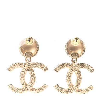 Chanel Crystal CC Drop Earrings Gold 3 of 6