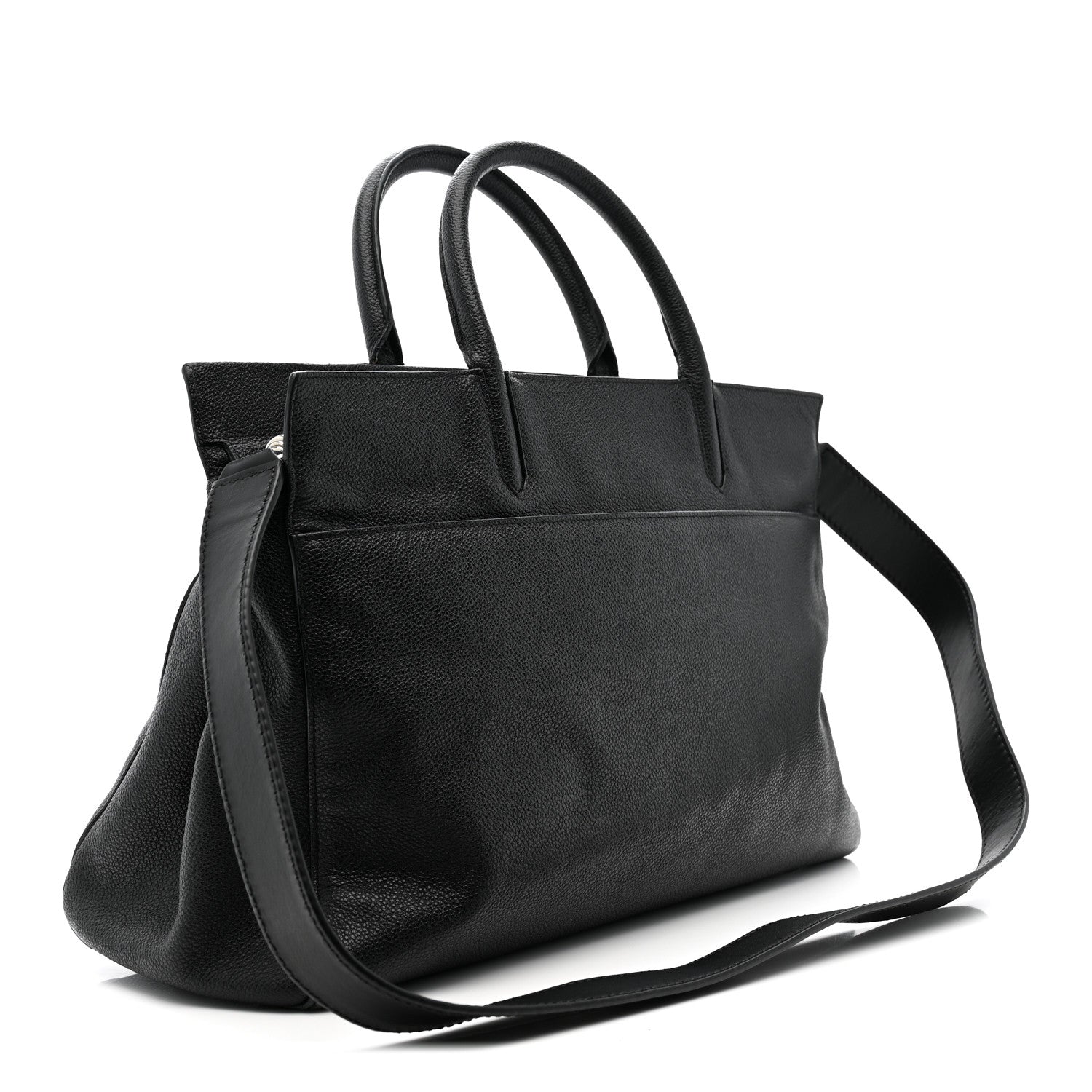 Saint Laurent Grained Calfskin Medium Cabas Rive Gauche Black 5 of 41
