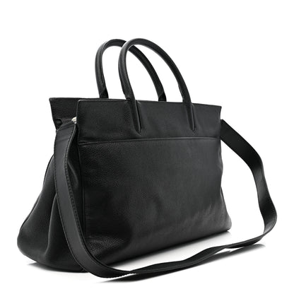 Saint Laurent Grained Calfskin Medium Cabas Rive Gauche Black 5 of 41