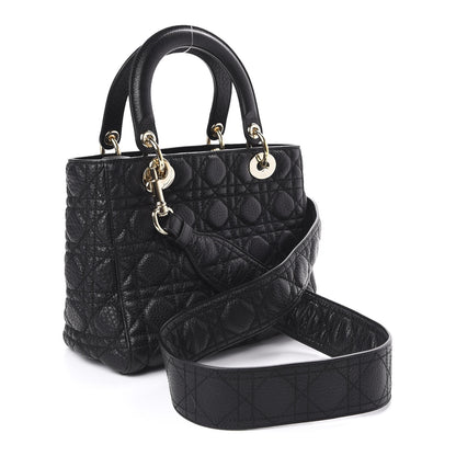 Christian Dior Grained Calfskin Cannage Medium Supple Lady Dior Black 3 of 10