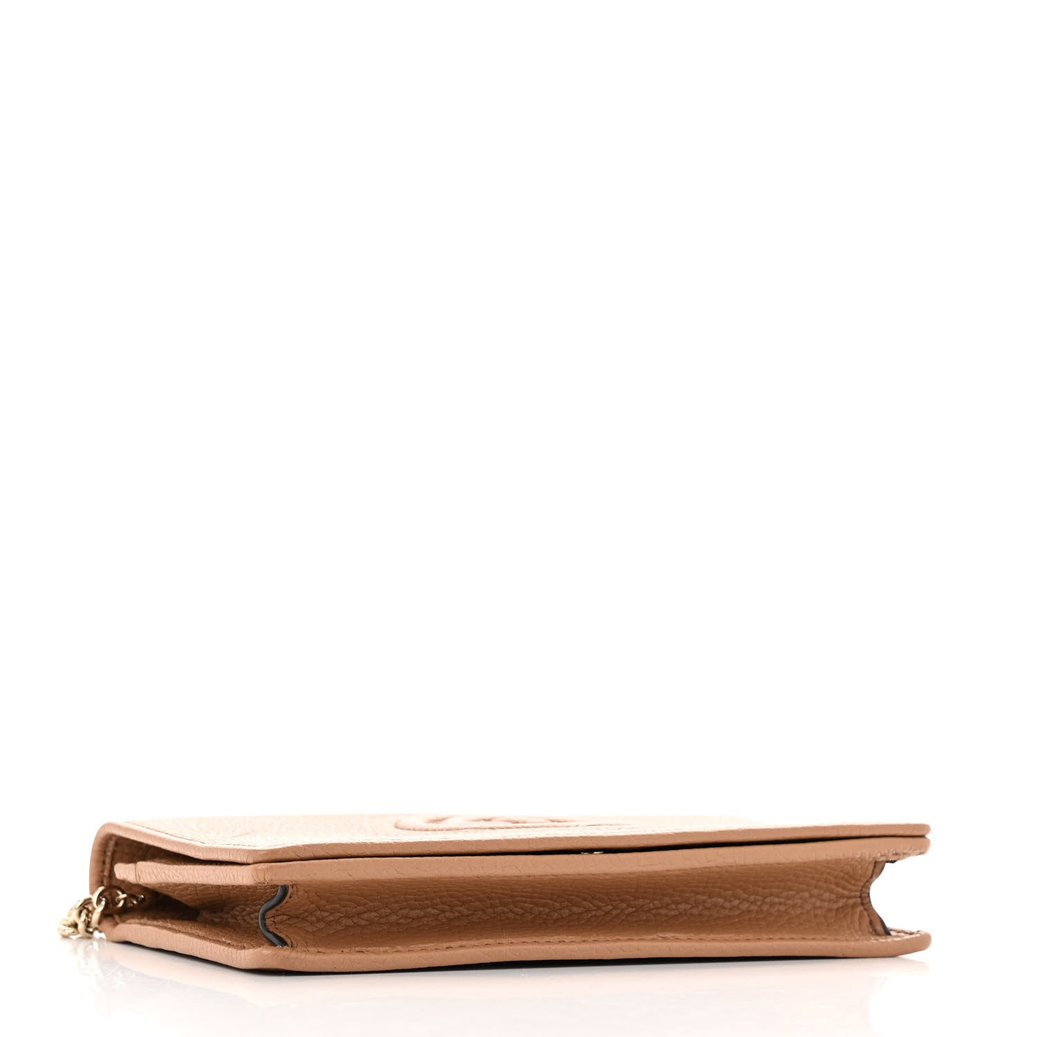 Gucci Pebbled Calfskin Soho Wallet On Chain Camelia 4 of 10