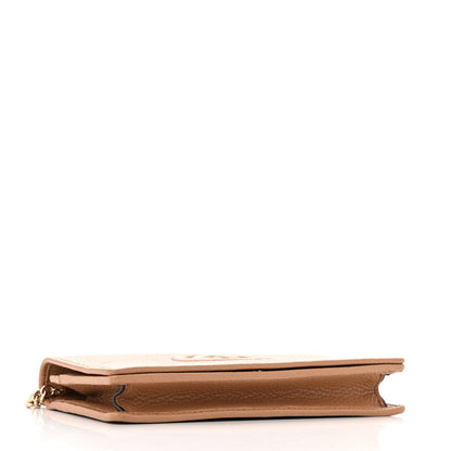 Gucci Pebbled Calfskin Soho Wallet On Chain Camelia 4 of 10