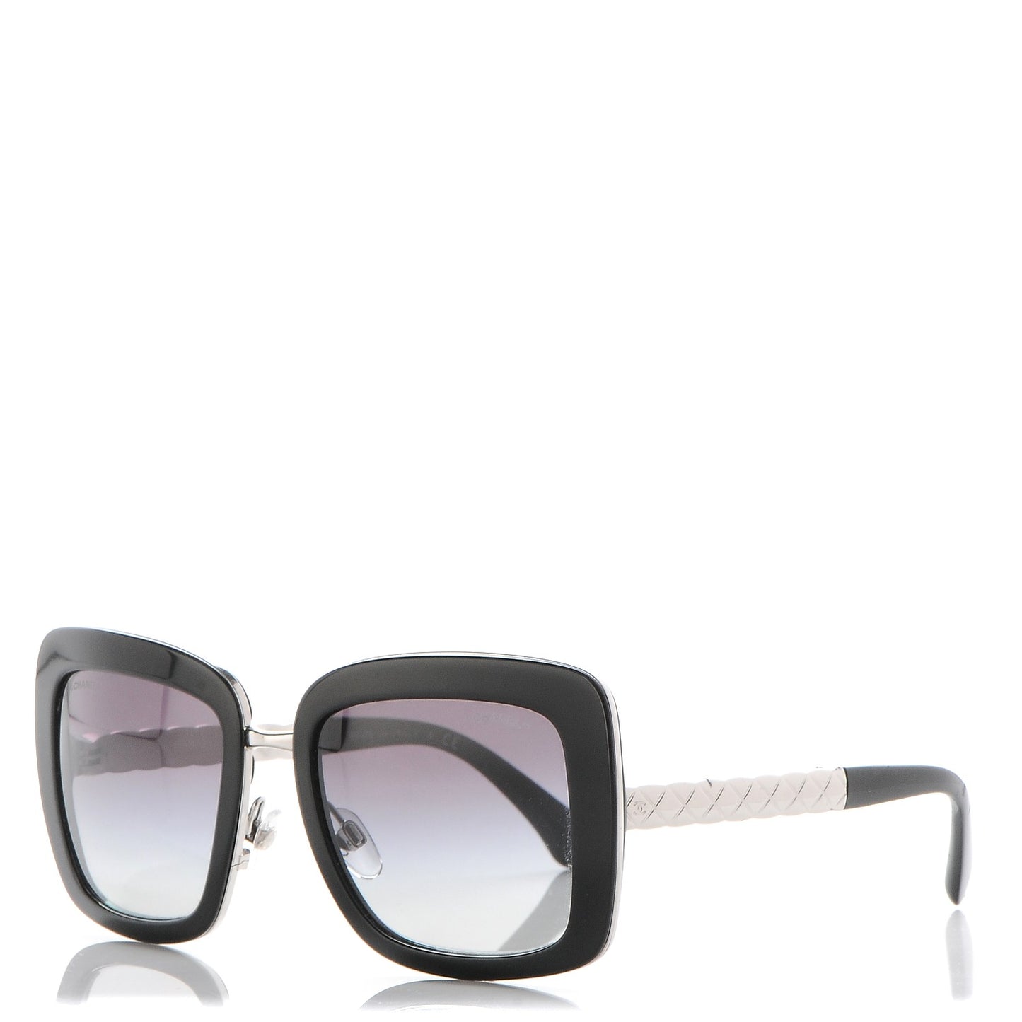 Metal Square Spring Sunglasses 5369 Black Silver