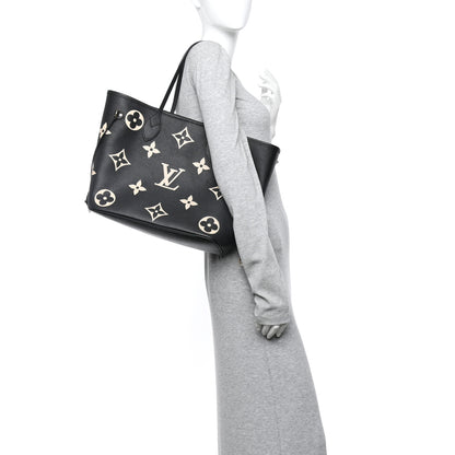 Louis Vuitton Empreinte Monogram Giant Neverfull MM Black Beige 2 of 11