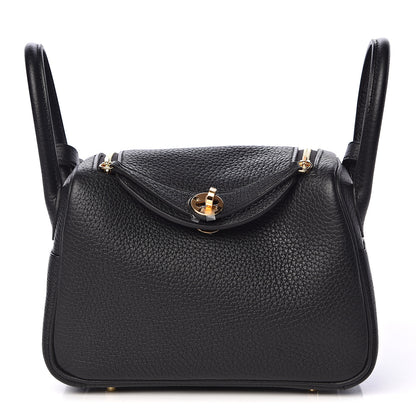 Hermes Taurillon Clemence Mini Lindy 20 Black 1 of 11