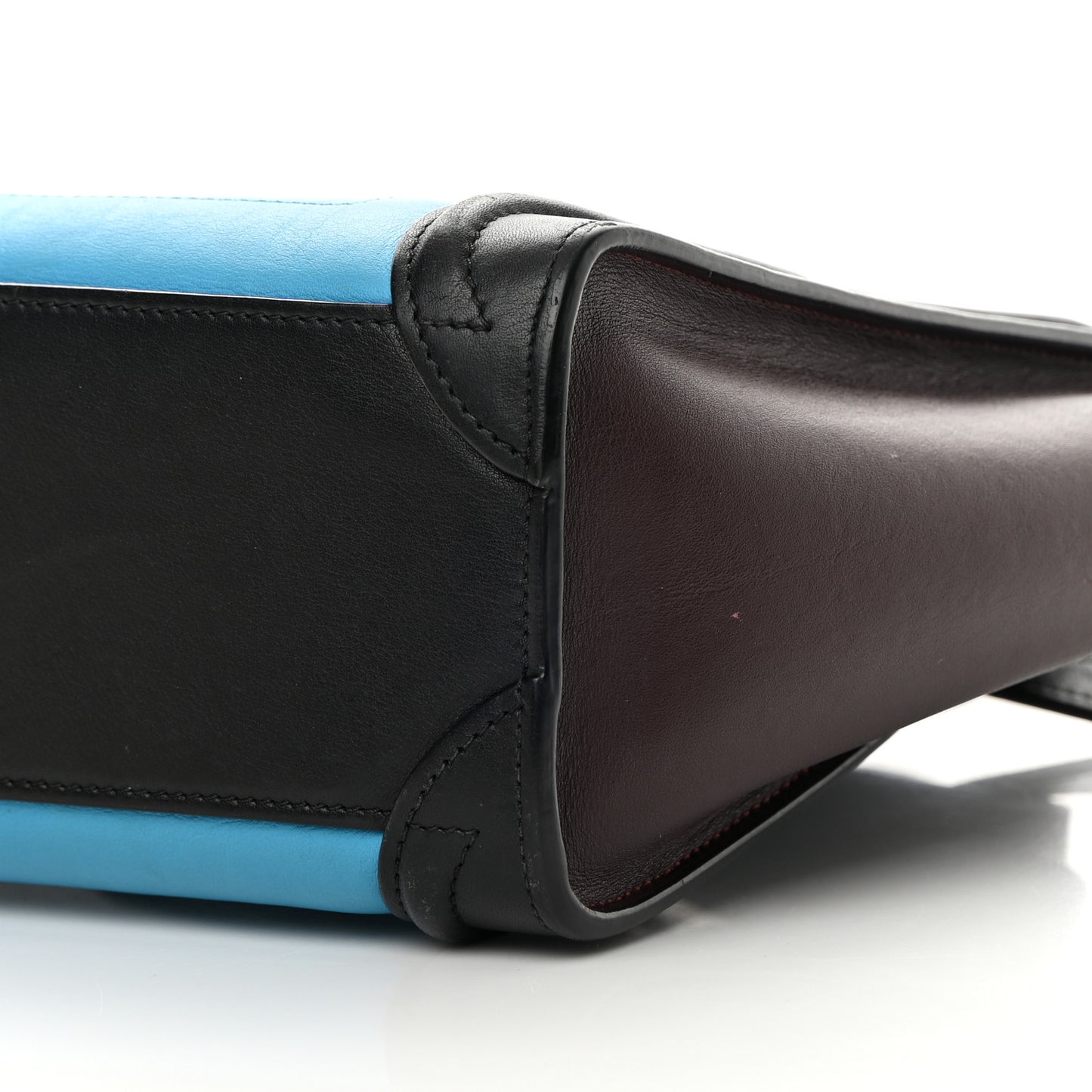 Smooth Calfskin Nano Tri-Color Luggage Turquoise