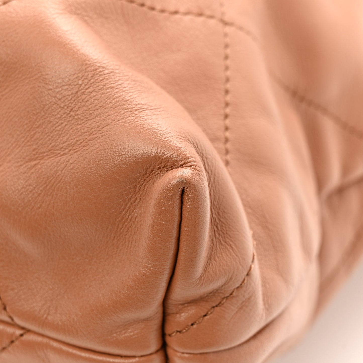 Shiny Calfskin Quilted Chanel 22 Camel