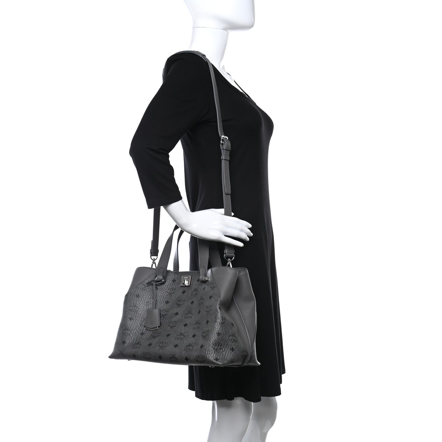 Calfskin Ottomar Monogram Large Essential Tote Phantom Grey
