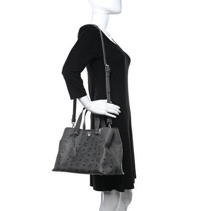 MCM Calfskin Ottomar Monogram Large Essential Tote Phantom Grey 3 of 9