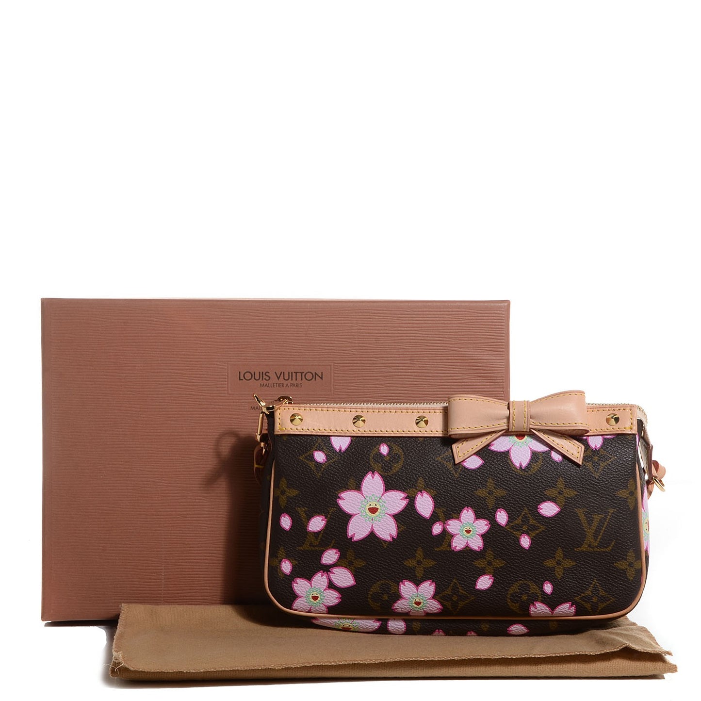 Monogram Cherry Blossom Pochette Accessories Brown