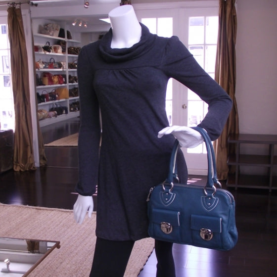 Leather BlakeTote Peacock Blue