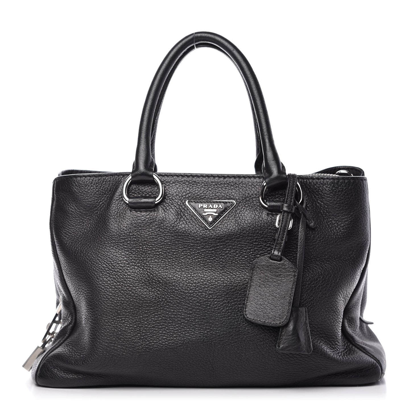 Vitello Daino Shopping Tote Nero Black