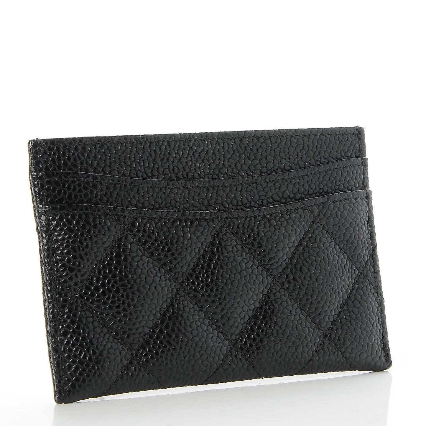 Caviar Quilted Card Holder Black