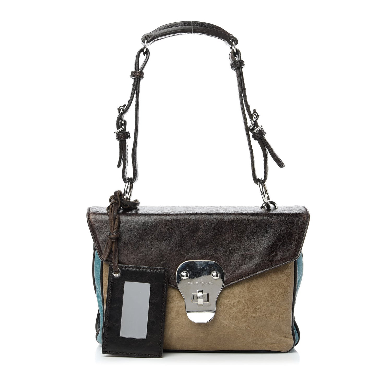 Chevre Turnlock Shoulder Bag Brown