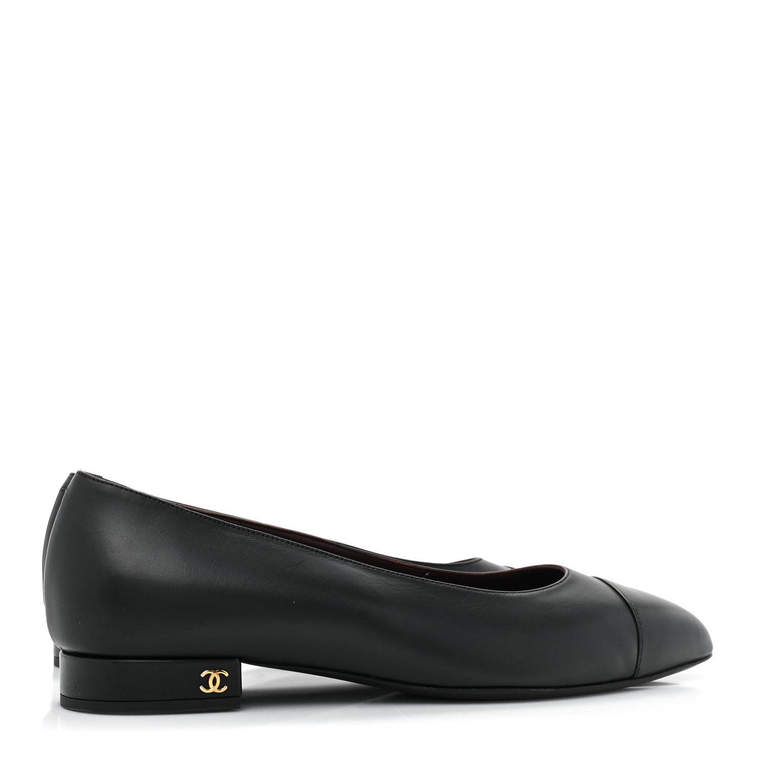 Chanel Lambskin Cap Toe CC Uniform Ballerina Flats 40.5 Black 4 of 11