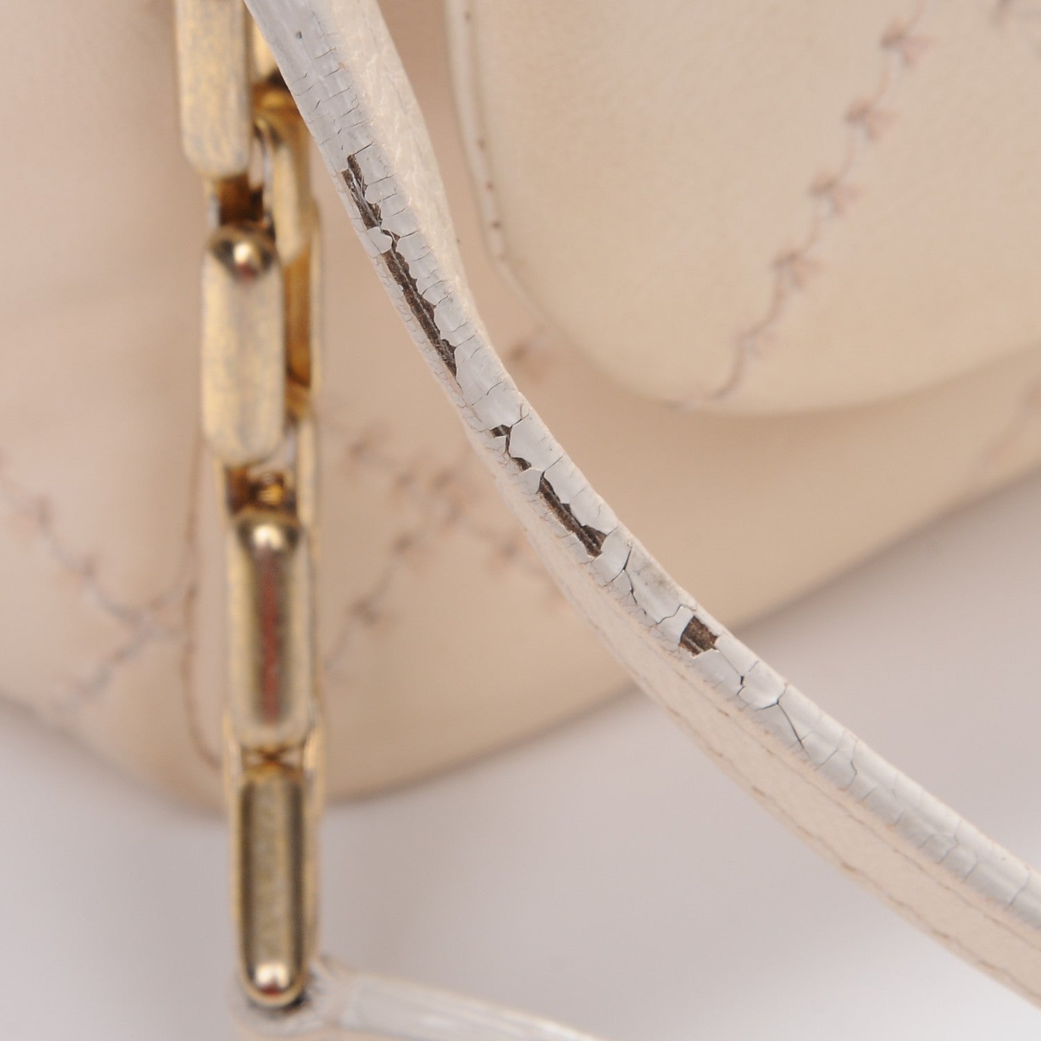 Chanel Calfskin Quilted Retro Chain Flap Beige 8 of 13