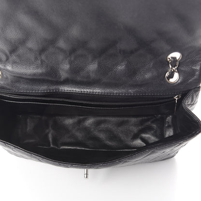 Chanel Washed Caviar Quilted Maxi Single Flap Black 5 of 10