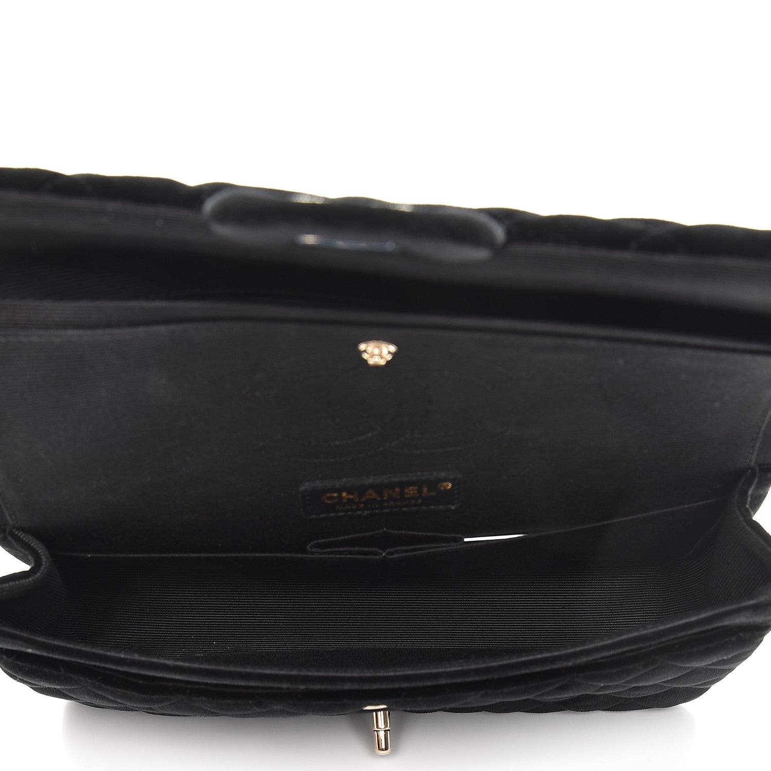 Chanel Velvet Quilted Medium Double Flap Black 6 of 9