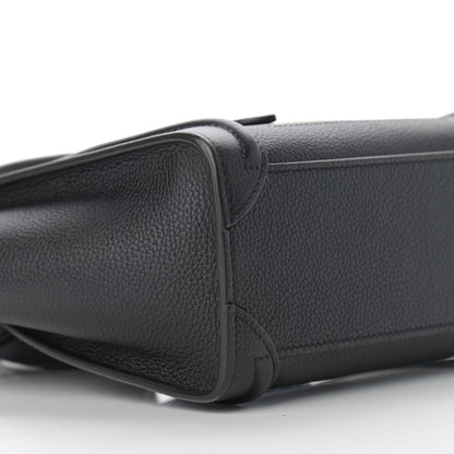 Celine Drummed Calfskin Nano Luggage Black 9 of 10