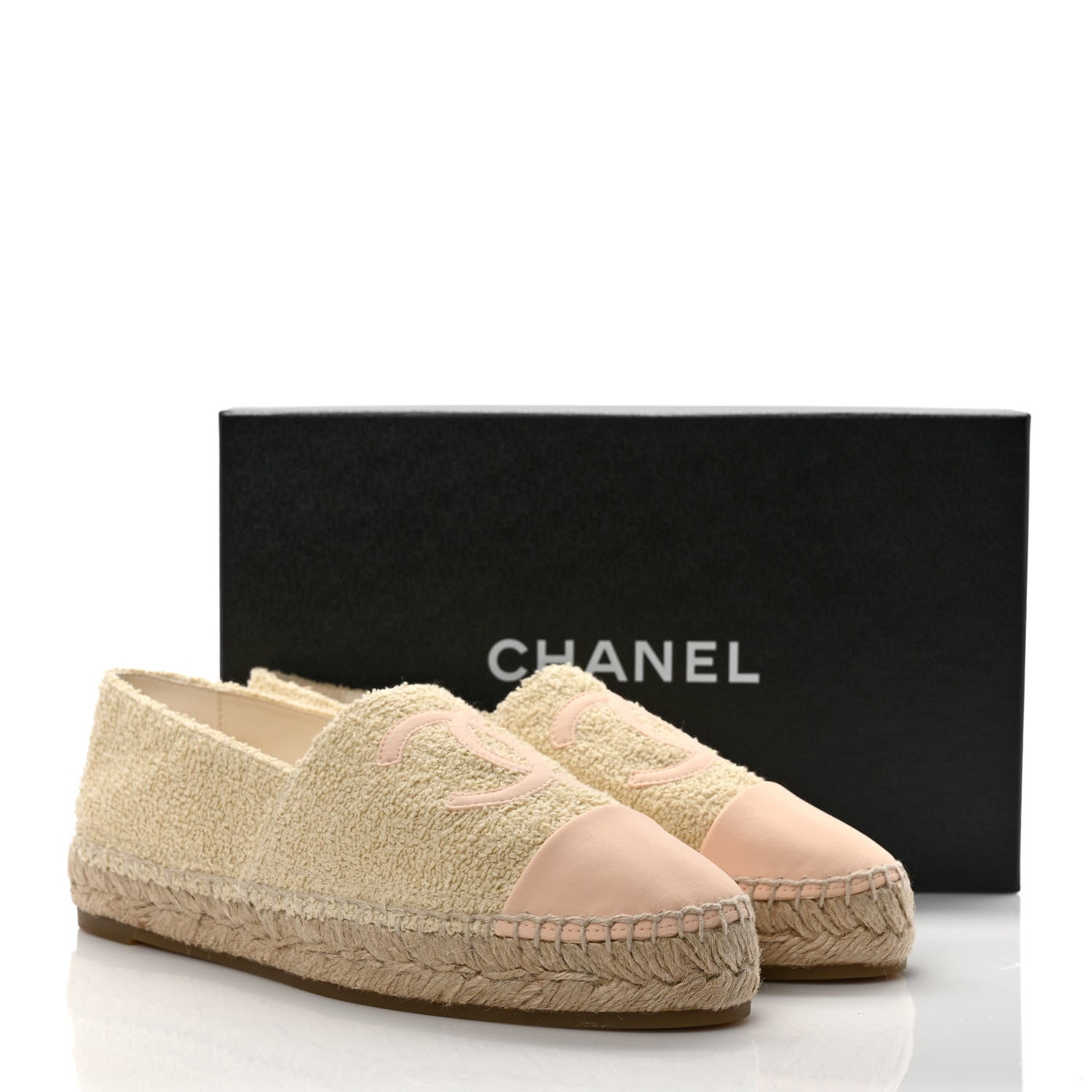 Chanel Fabric CC Espadrilles 39 Ecru Light Beige 10 of 10