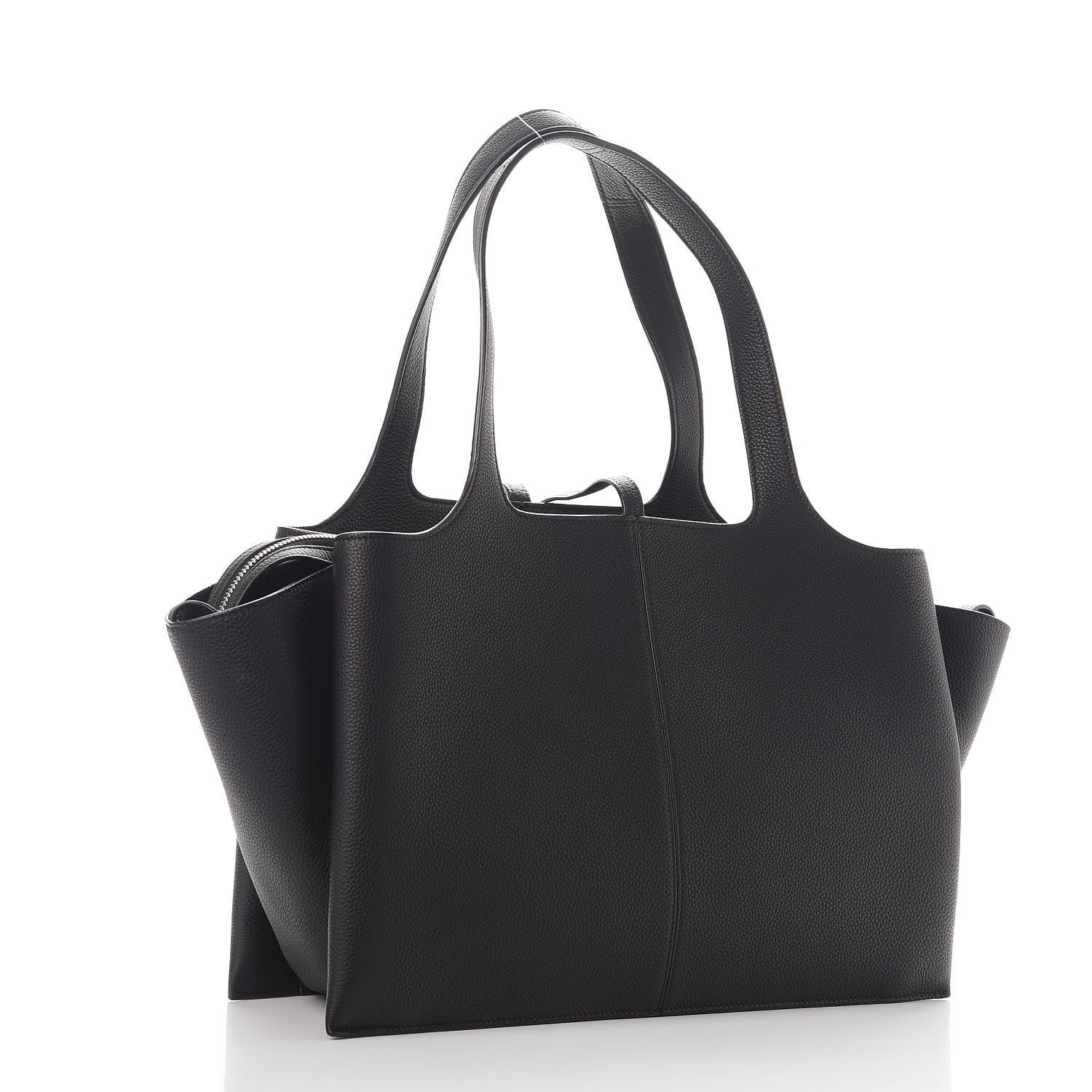 Celine Baby Grained Calfskin Medium Tri-Fold Bag Black 3 of 9