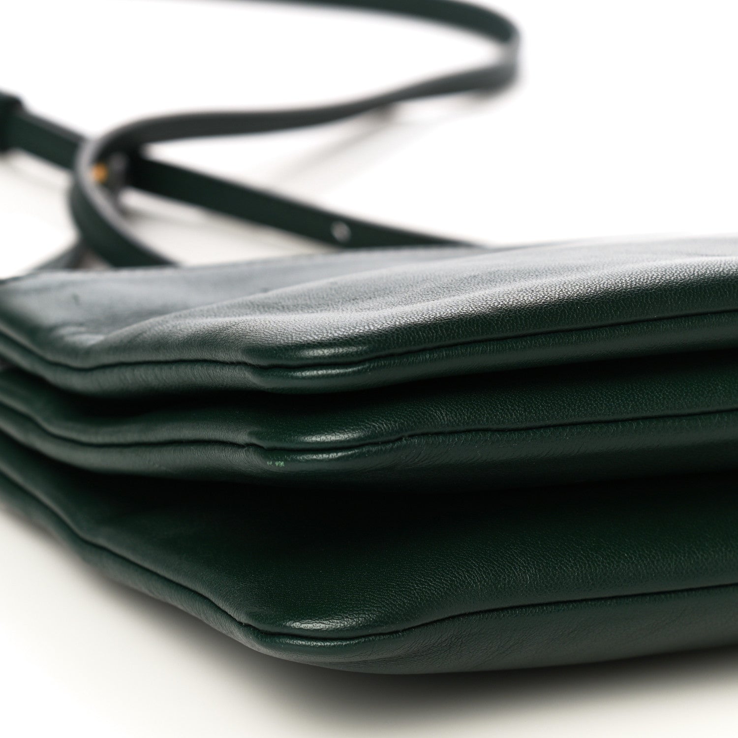 Celine Lambskin Small Trio Crossbody Bag Dark Green 9 of 16
