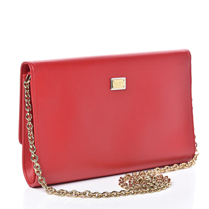 Dolce & Gabbana Vitello Embellished L'amore Wallet On Chain Rosso 3 of 11
