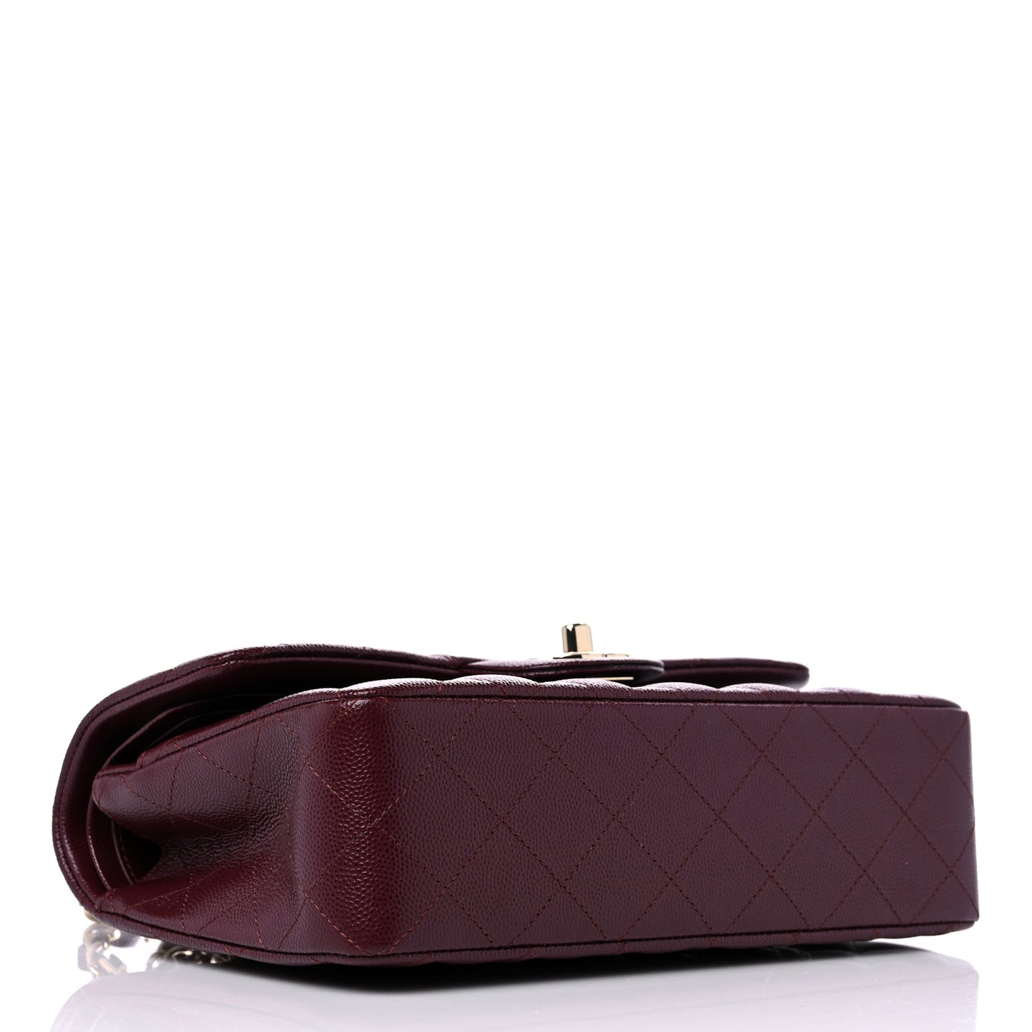 Caviar Quilted Small Double Flap Burgundy