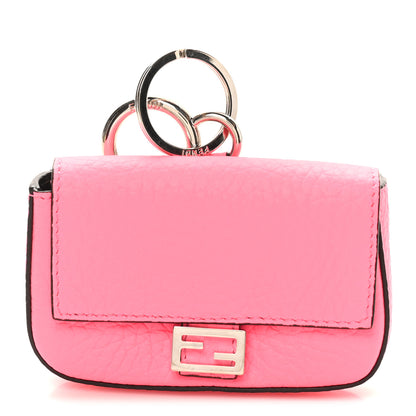 Fendi Cuoio Romano Micro Baguette Charm Rosa Fluo 7 of 9