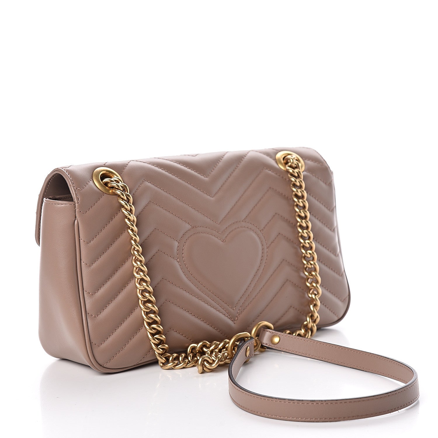 Gucci Calfskin Matelasse Small GG Marmont Shoulder Bag Porcelain Rose 3 of 10