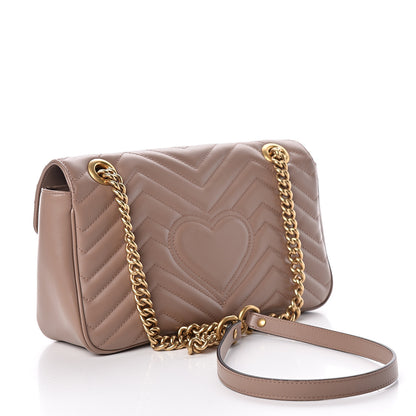 Gucci Calfskin Matelasse Small GG Marmont Shoulder Bag Porcelain Rose 3 of 10