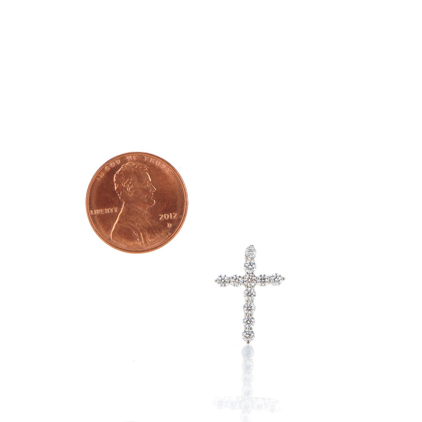 Platinum Diamond Small Cross Pendant
