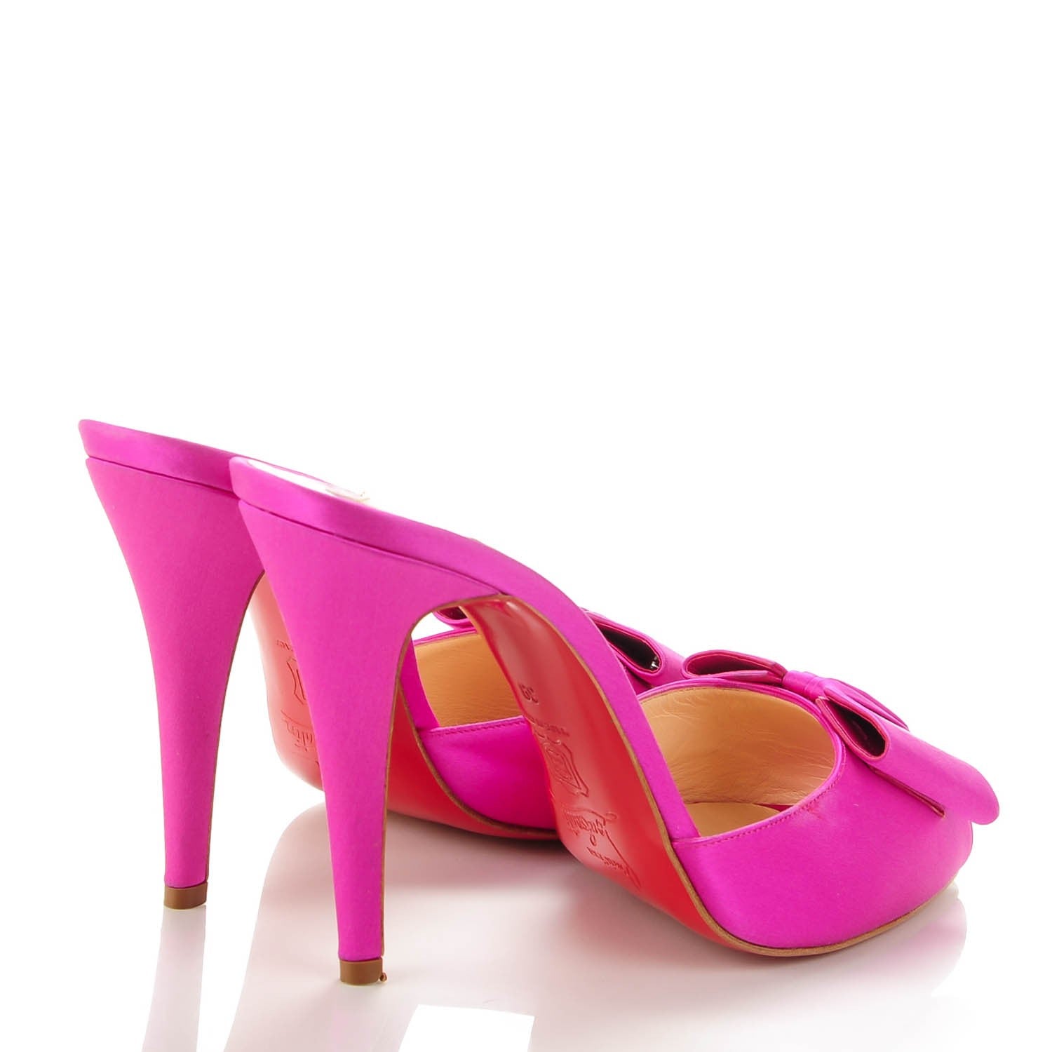 Christian Louboutin Satin Joli Noeud 957 Slides 39 Fuchsia 4 of 7