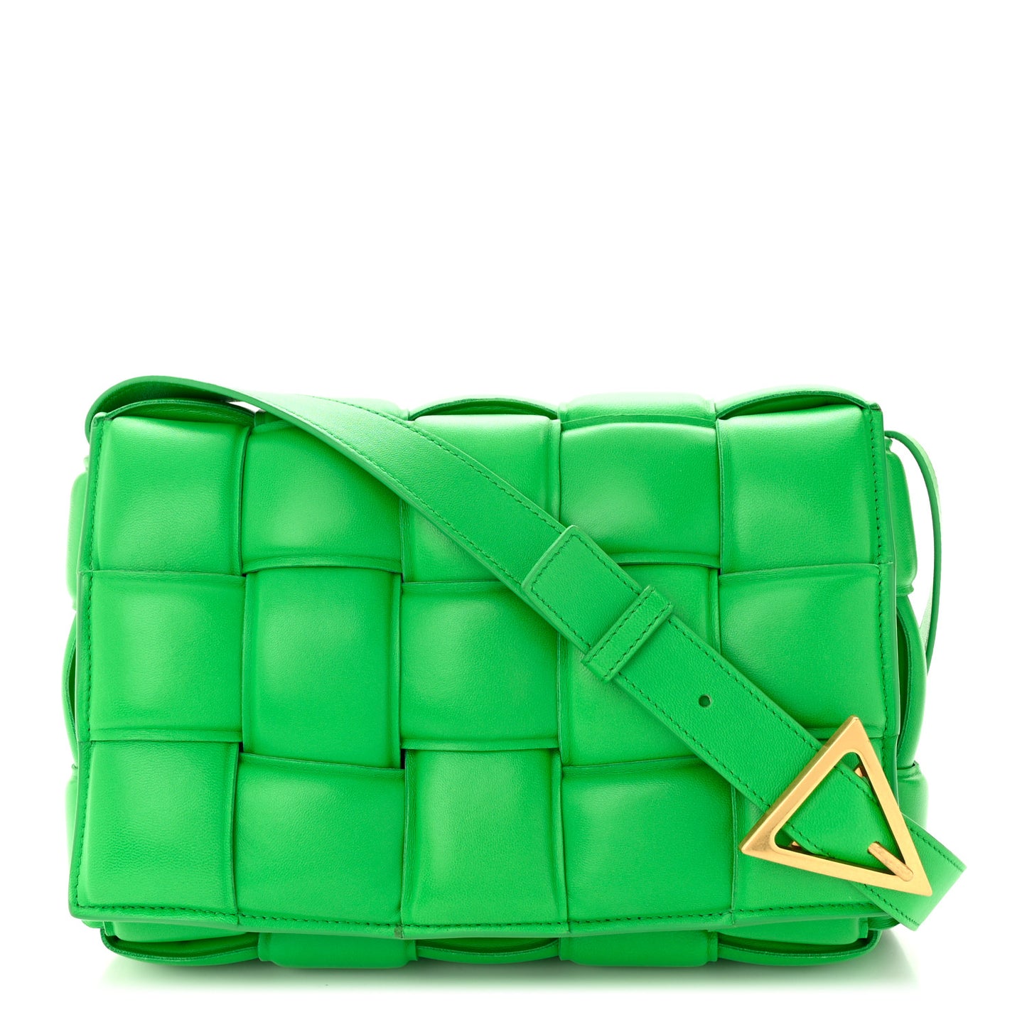 Nappa Maxi Intreccio Padded Cassette Crossbody Bag Parakeet