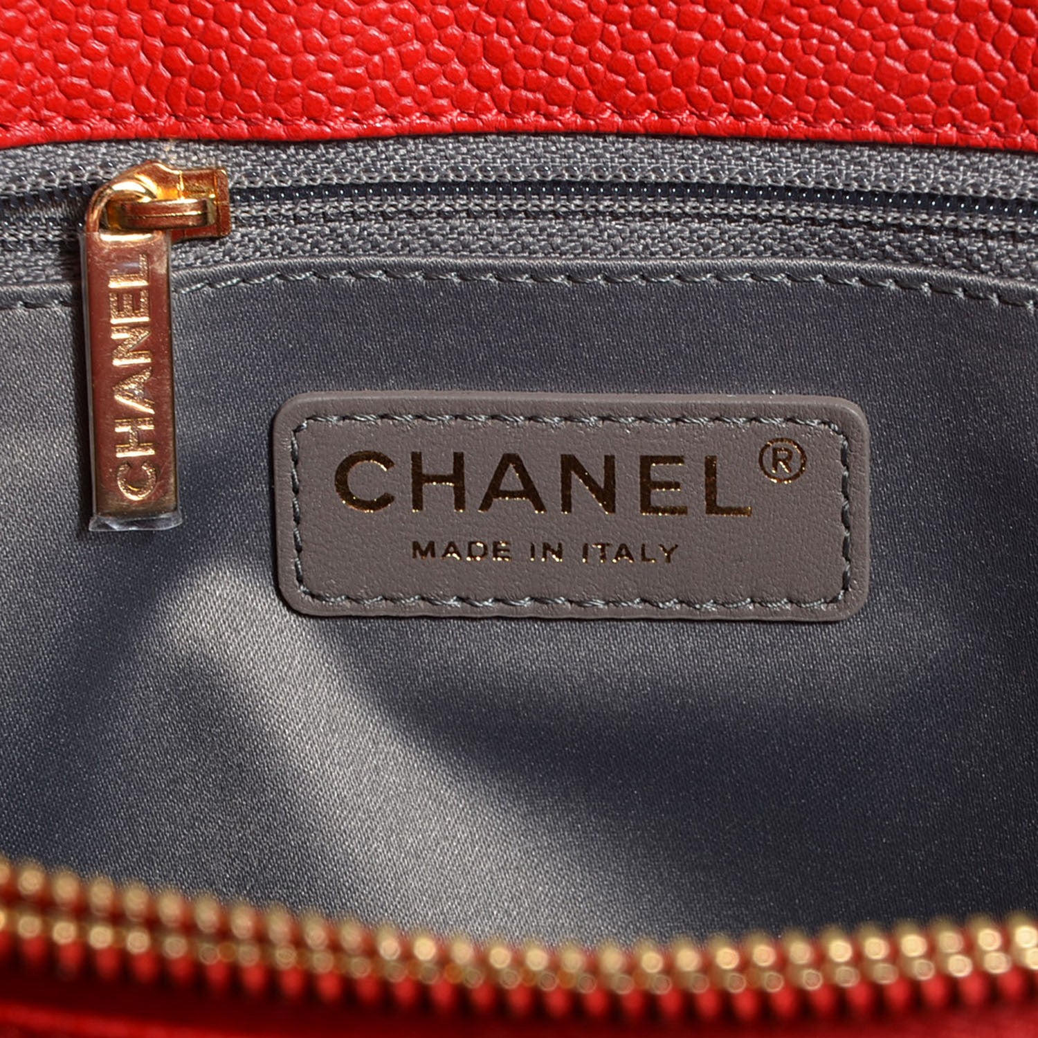 Chanel Caviar Quilted Grand Shopping Tote GST Red 6 of 7
