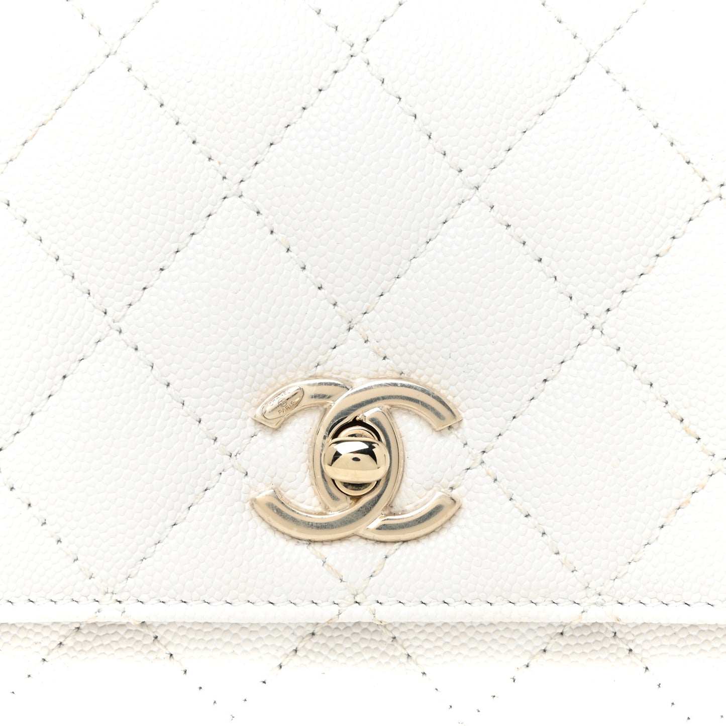 Caviar Quilted Extra Mini Coco Handle Flap White