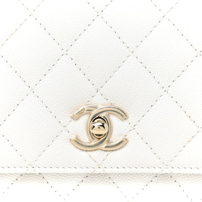 Chanel Caviar Quilted Extra Mini Coco Handle Flap White 8 of 12