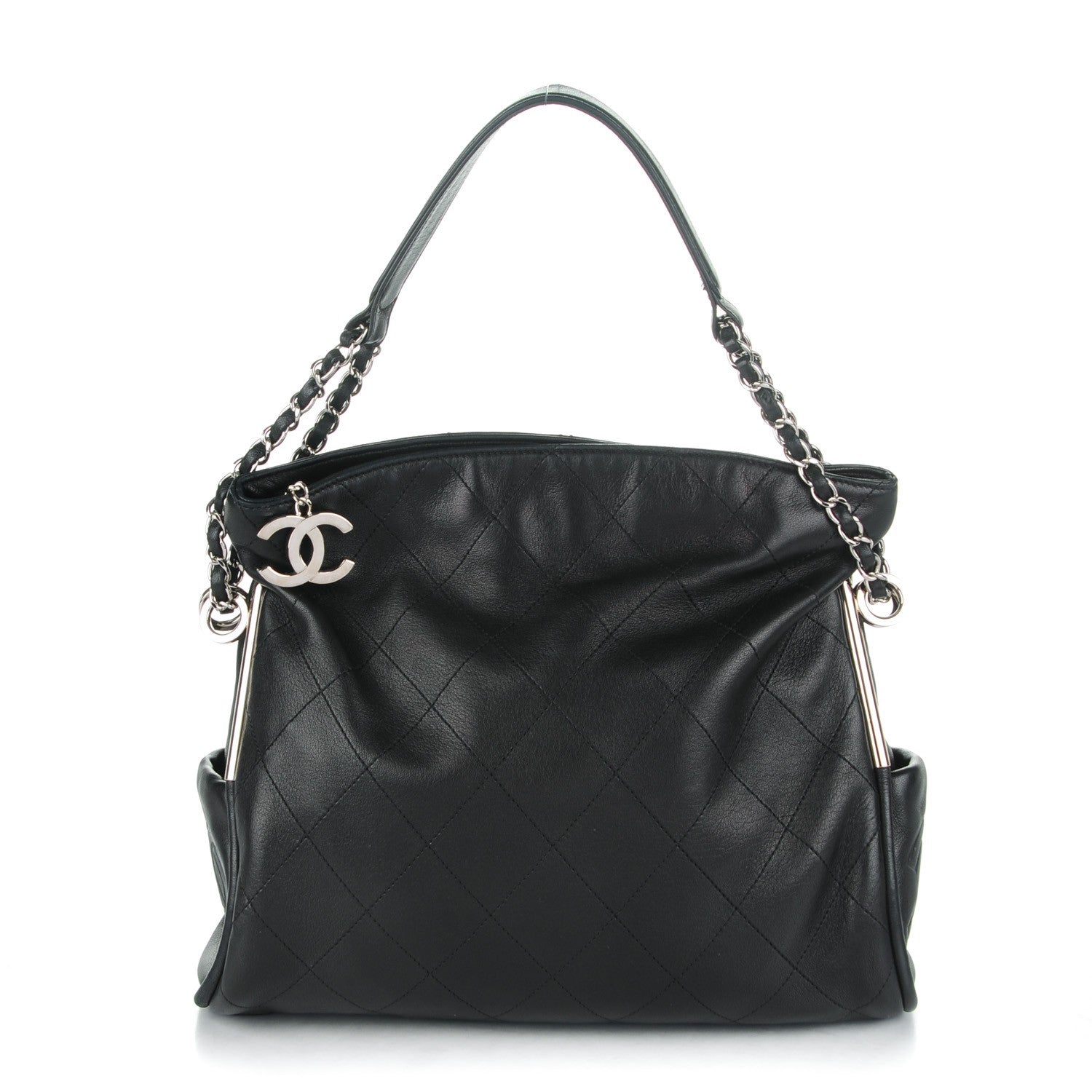 Chanel Lambskin Stitched Medium Ultimate Soft Tote Black 1 of 7