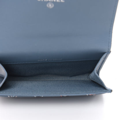 Chanel Lambskin Double Stitch Quilted Flap Card Holder Light Blue 5 of 10