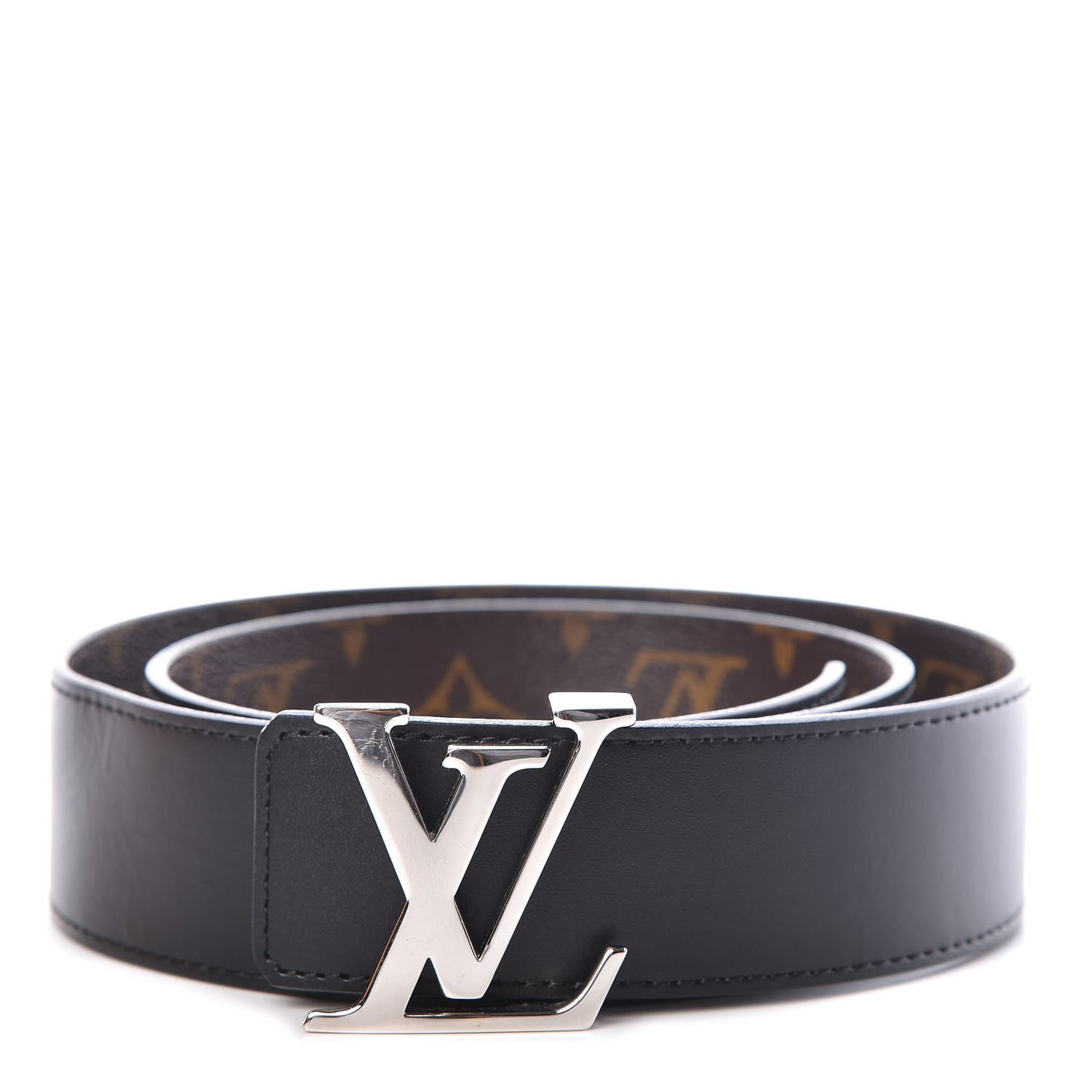 Calfskin Monogram 30mm LV Initiales Reversible Belt 80 32 Black