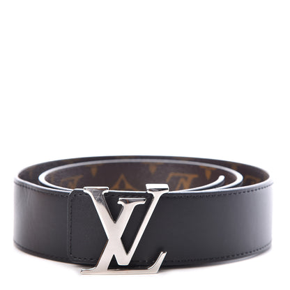 Louis Vuitton Calfskin Monogram 30mm LV Initiales Reversible Belt 80 32 Black 1 of 7