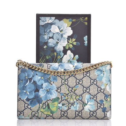 Gucci GG Supreme Monogram Blooms Chain Wallet Blue 8 of 8