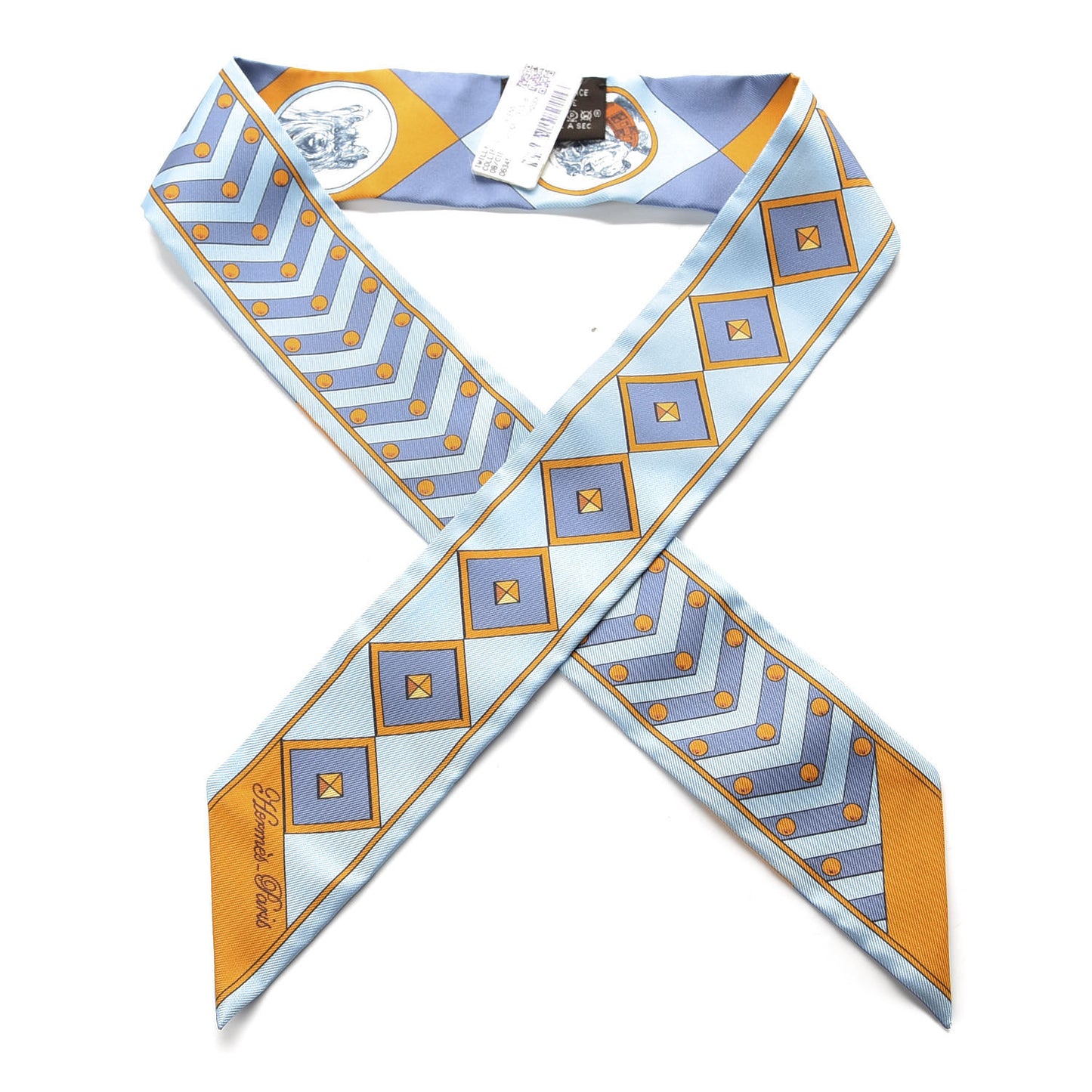 Silk Colliers Et Chiens Twilly Ciel Orange Gris Bleuete