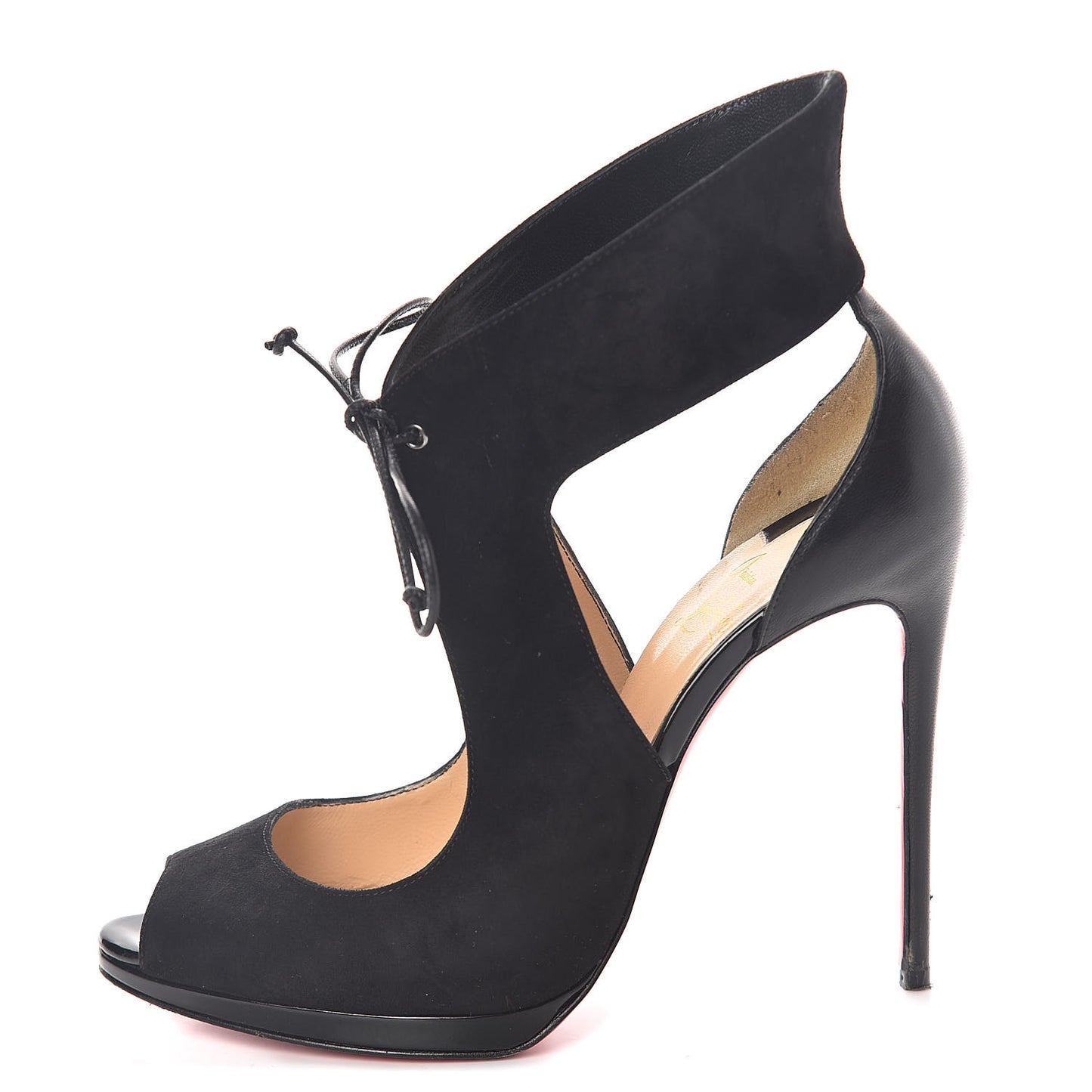 Shiny Nappa Suede Patent Campanina 120 Pump 38.5 Black